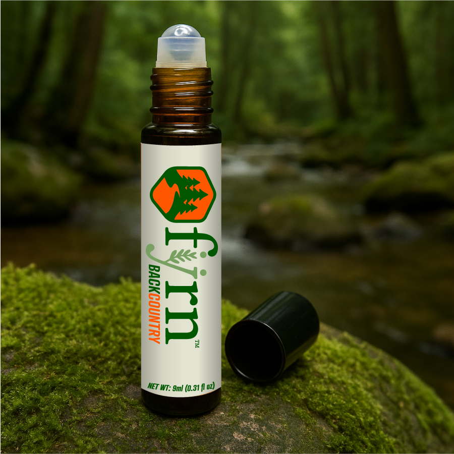 fyrn™ badckcountry essential oil roller with lemon eucalyptus.