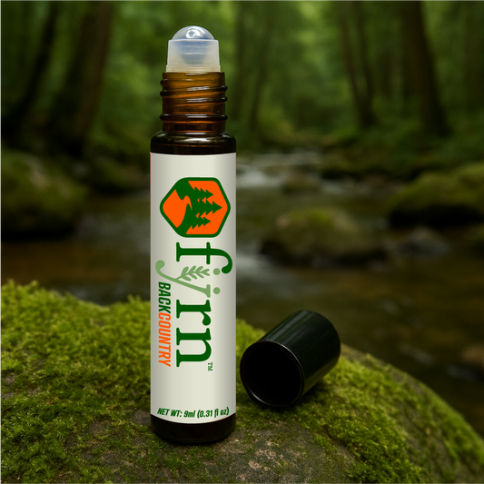 fyrn™ badckcountry essential oil roller with lemon eucalyptus.