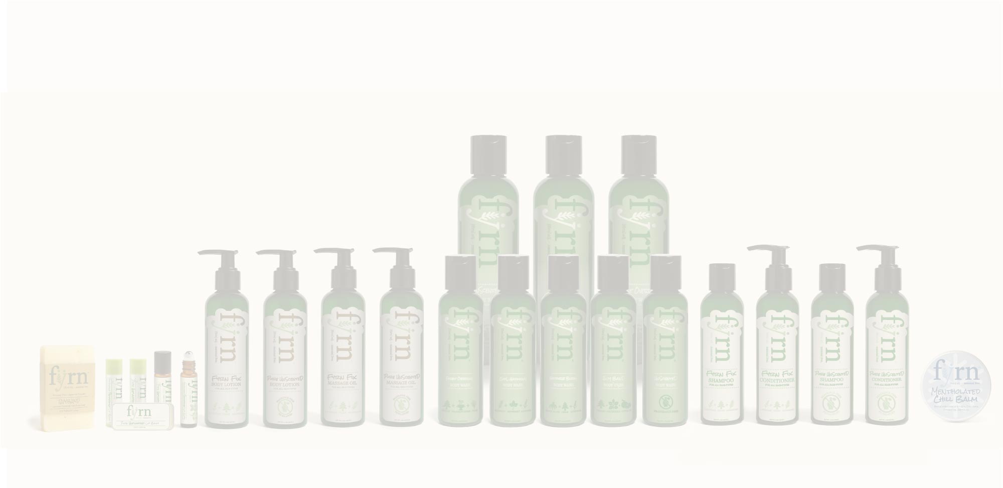 Set of skincare bottles on a white background