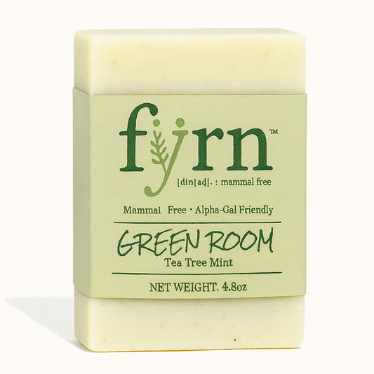 Bar of soap with 'fyrn' branding on a white background