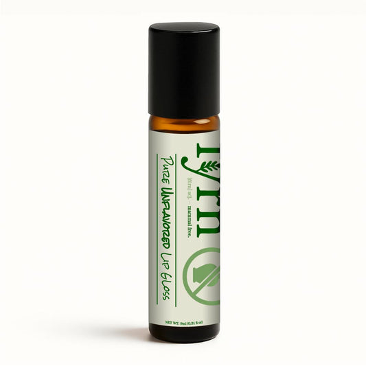 Roll-on bottle with green label on a white background