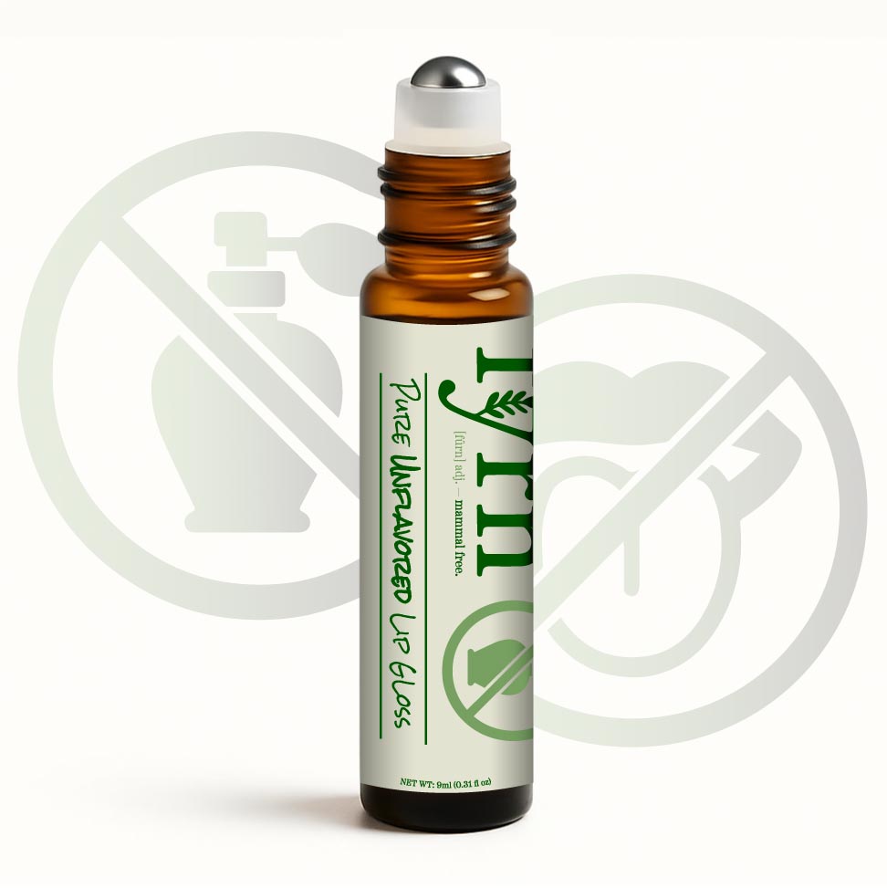 Roll-on bottle with green label on a white background