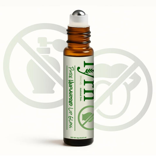 Roll-on bottle with green label on a white background