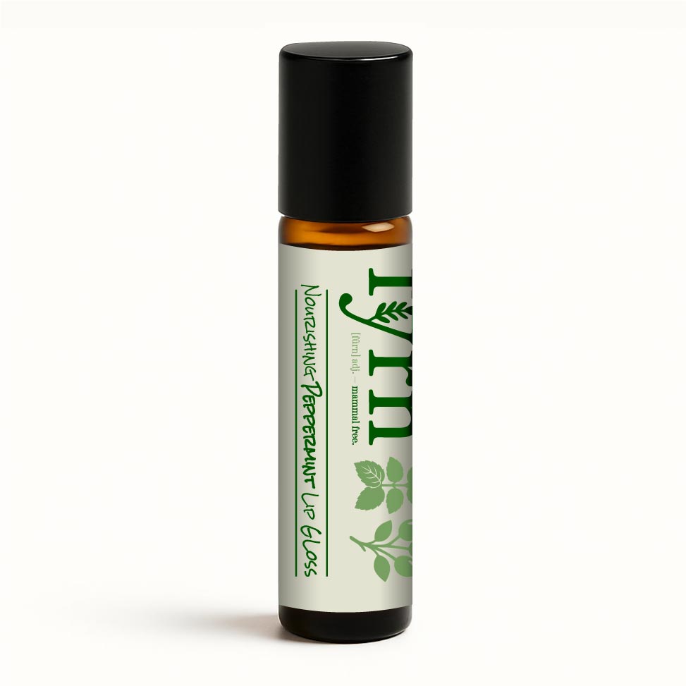 Roll-on bottle with a green label on a white background