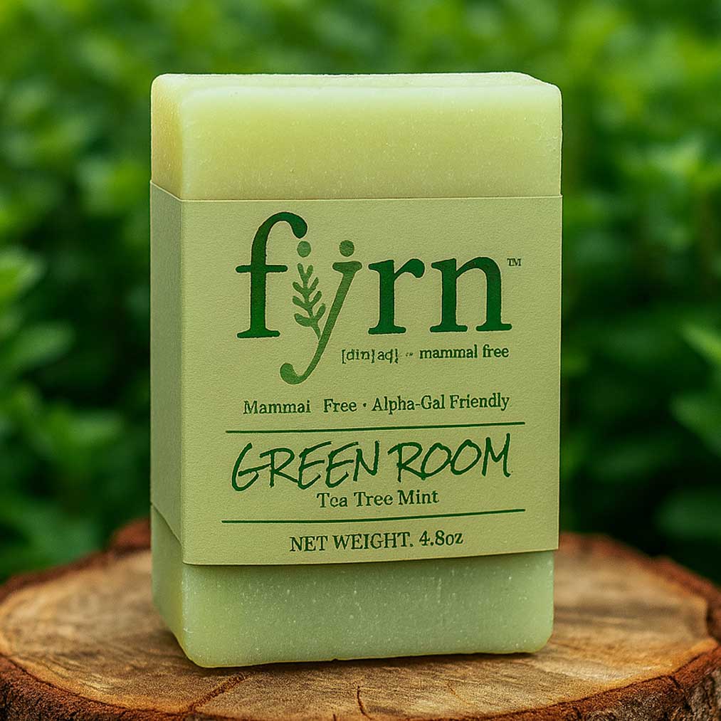 Vegan mammal free bar soap tea tree mint soap that is alpha-gal safe